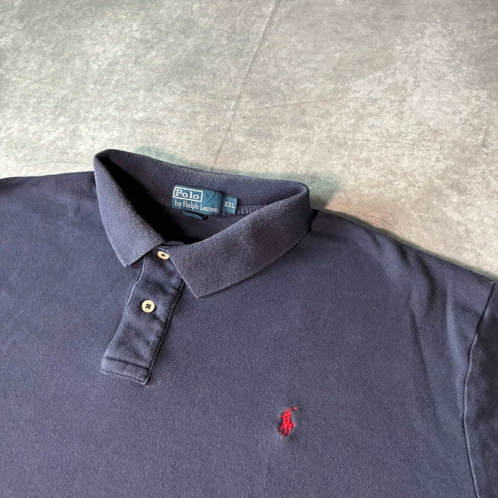 Vintage Polo Ralph Lauren Navy Blue Short Sleeve Polo Shirt Red Pony XXL